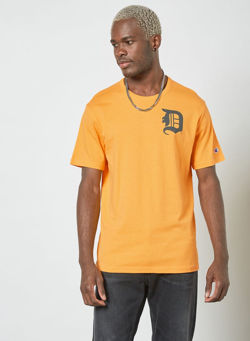 Tigers Back Print MLB T-Shirt Yellow