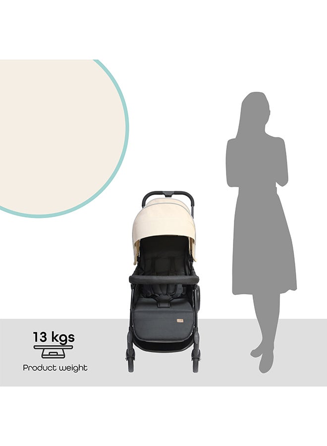 Dois - Twin Stroller - Beige, Twin Baby Stroller Pram