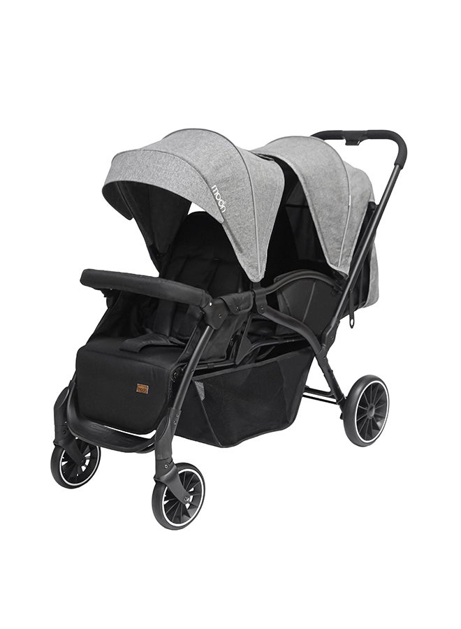Dois - Twin Stroller - Grey, Twin Baby Stroller Pram