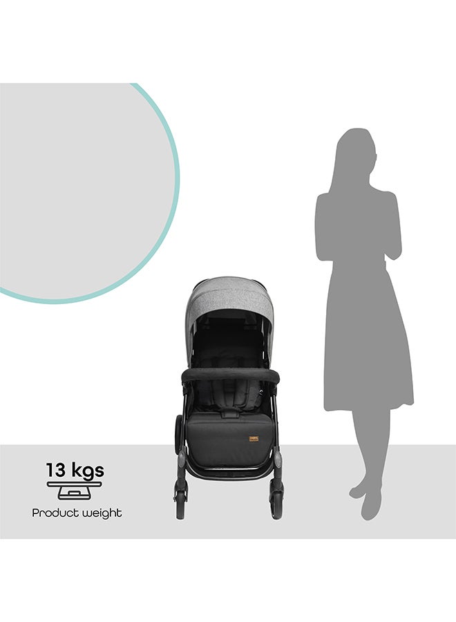 Dois - Twin Stroller - Grey, Twin Baby Stroller Pram