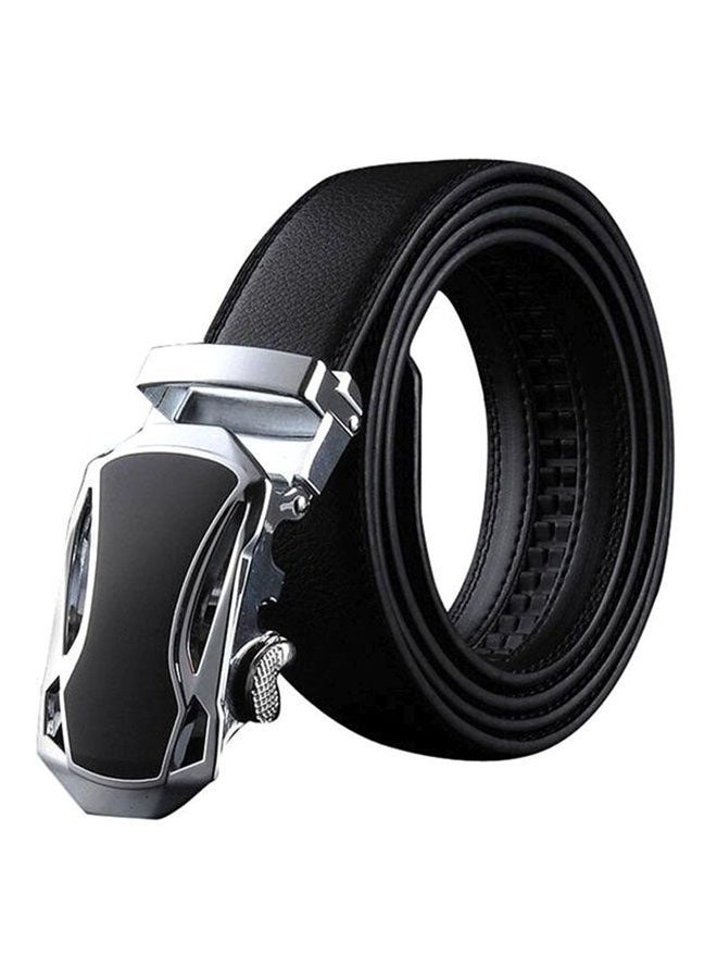 Leather Belt Black/Silver