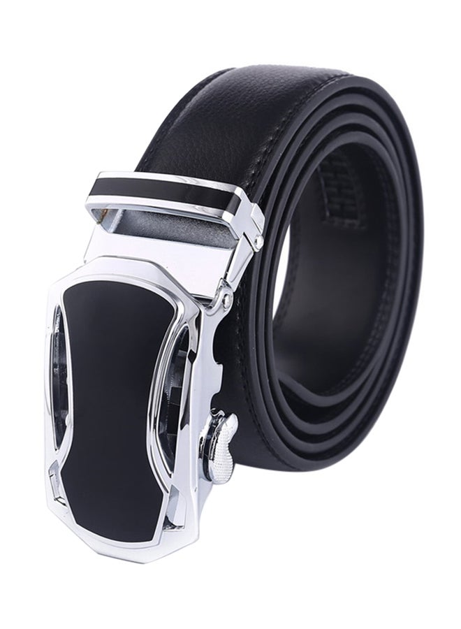 Leather Belt Black/Silver