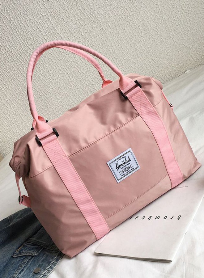 Zipper Closure Duffel Bag Pink