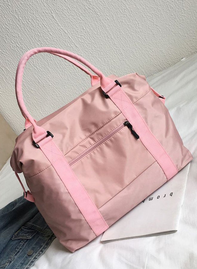 Zipper Closure Duffel Bag Pink