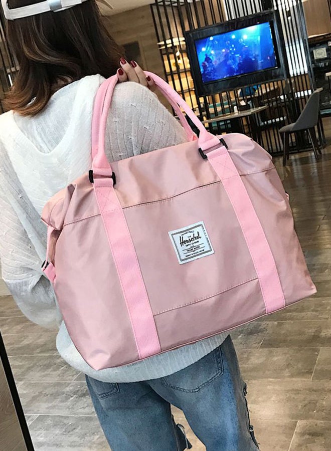 Zipper Closure Duffel Bag Pink