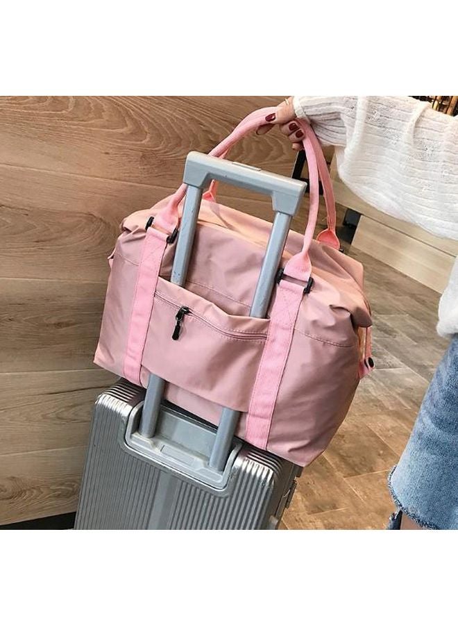 Zipper Closure Duffel Bag Pink