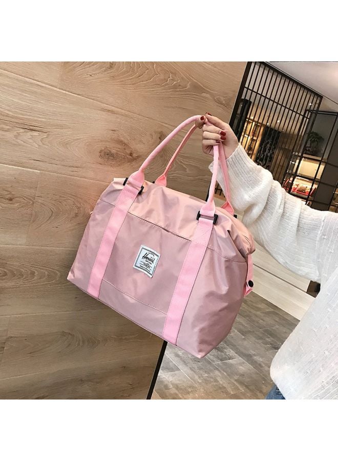 Zipper Closure Duffel Bag Pink