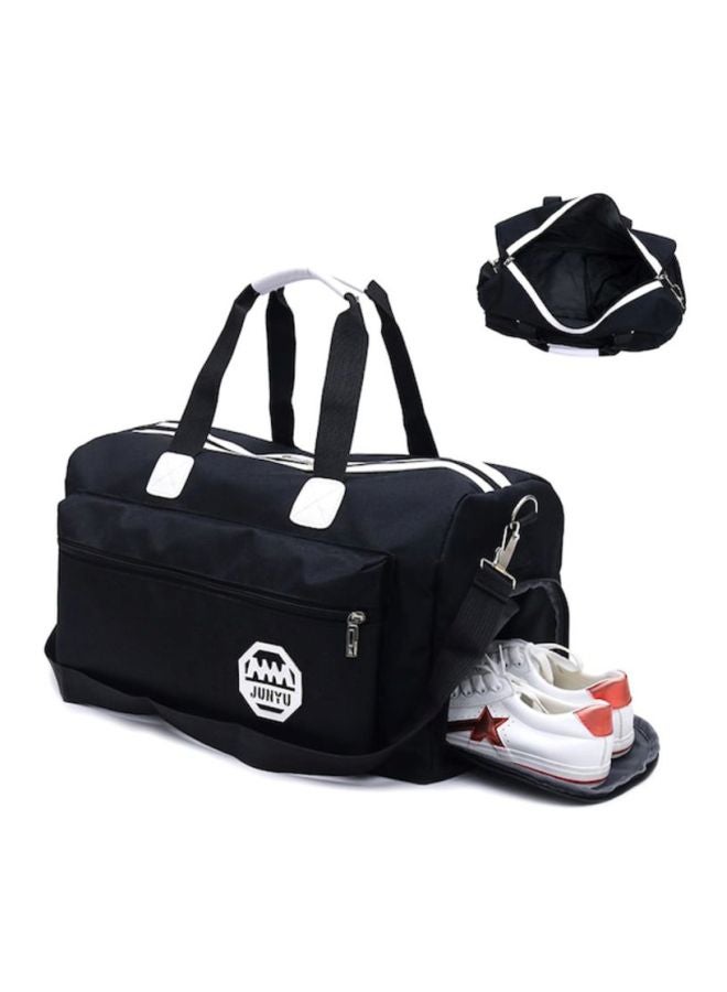 Zipper Closure Duffel Bag Black