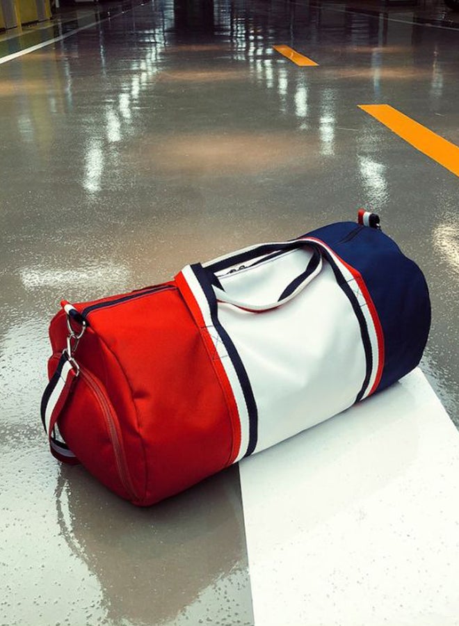 Colourblock Pattern Duffel Bag Blue/White/Red
