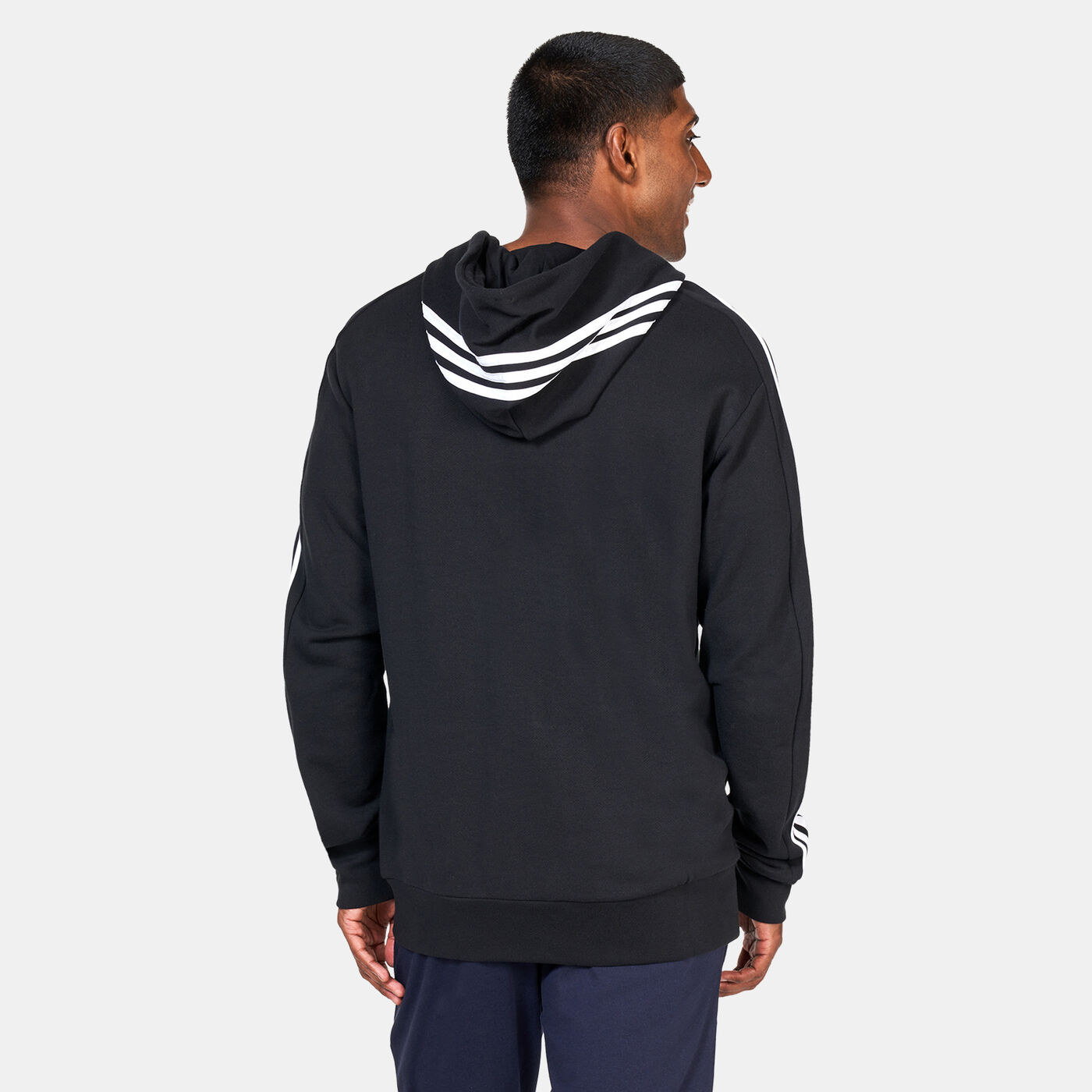 Men's Essentials French Terry 3-Stripes Full-Zip Hoodie