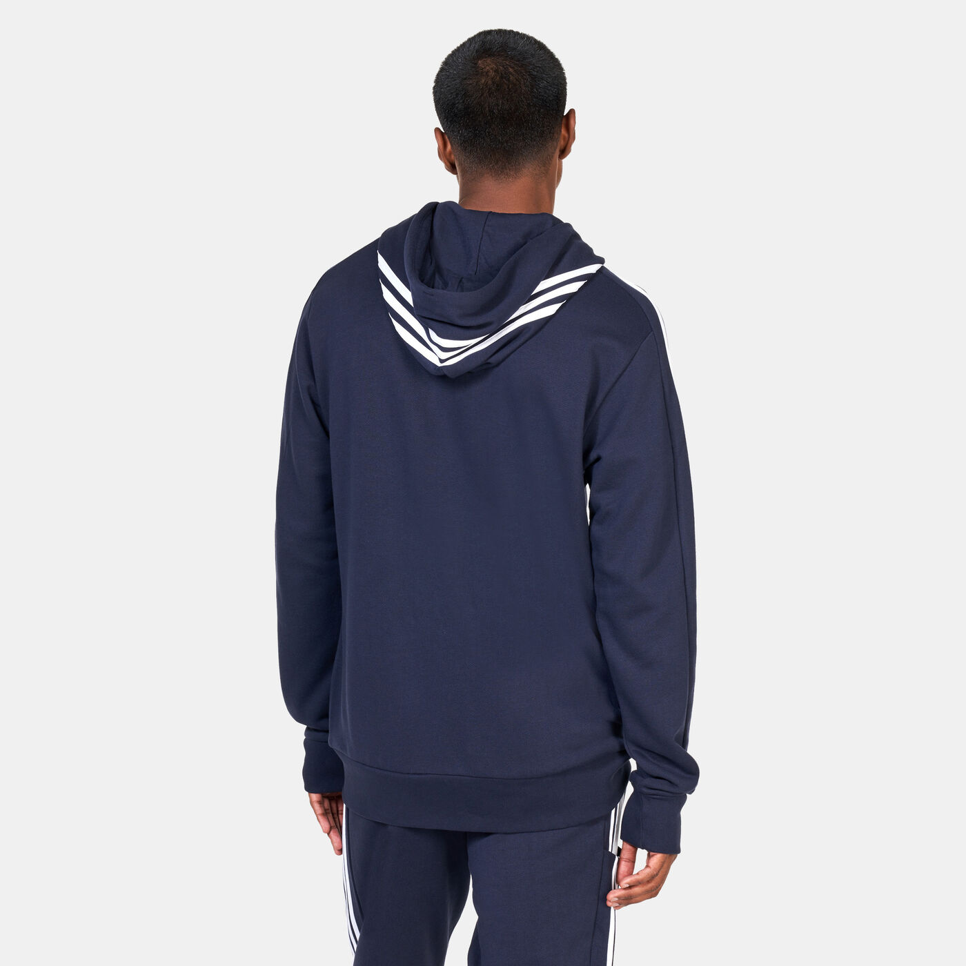 Men's Essentials French Terry 3-Stripes Full-Zip Hoodie