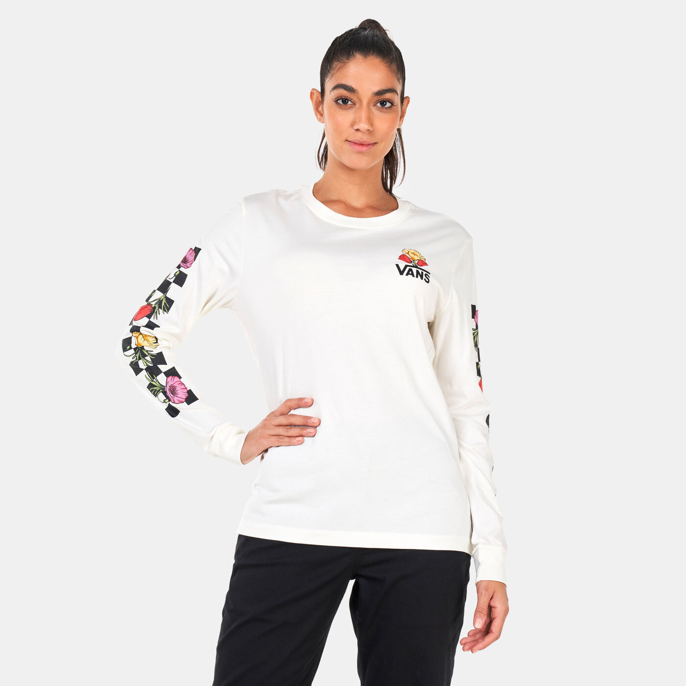 Women's Poppy Check Long Sleeve BFF T-Shirt