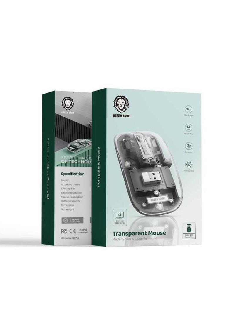 Transparent Mouse 2400DPI 400mAh- Gray