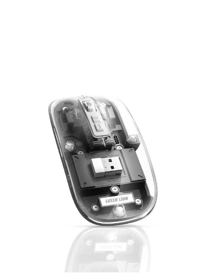 Transparent Mouse 2400DPI 400mAh- Gray