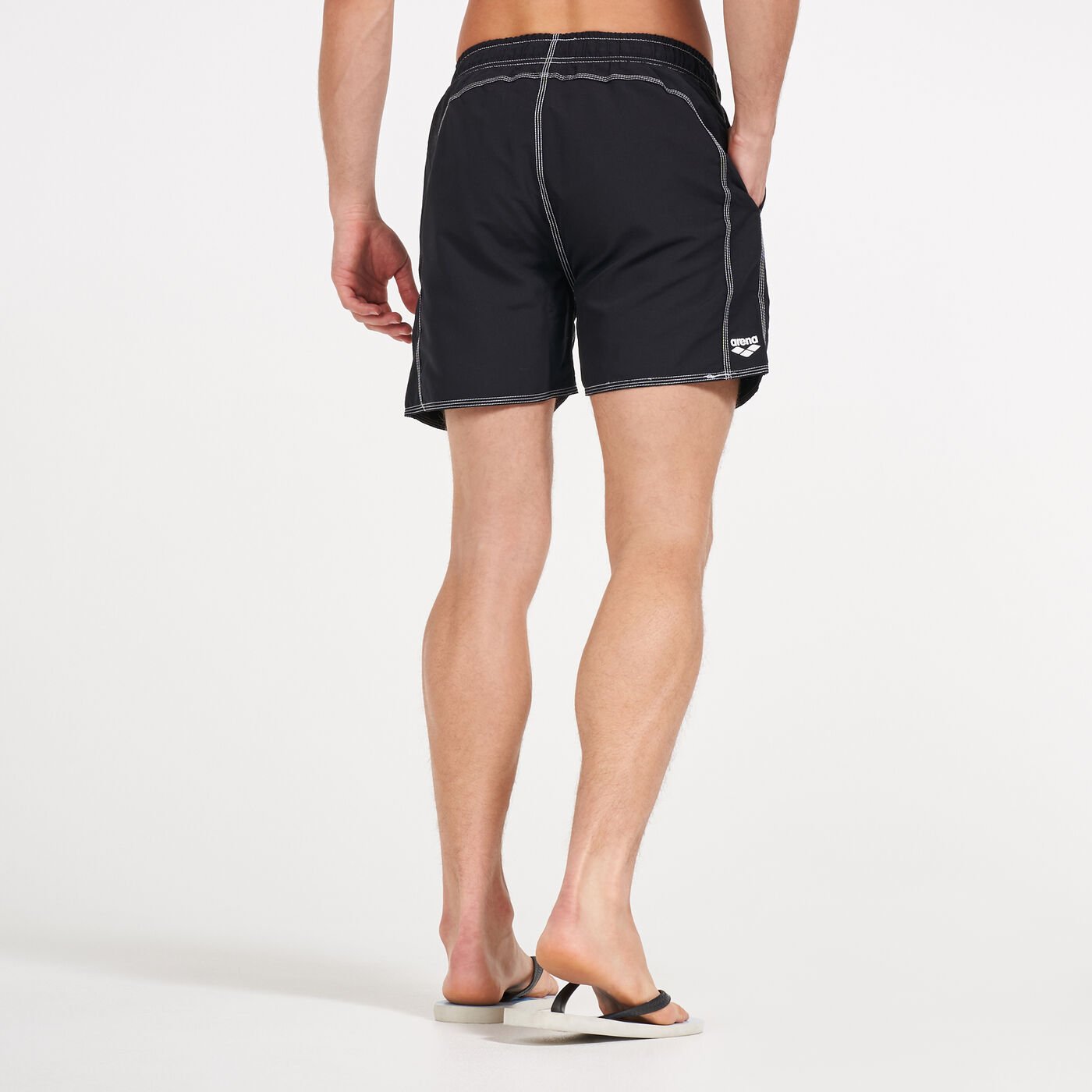 Men's Solid Boxer Swim Shorts