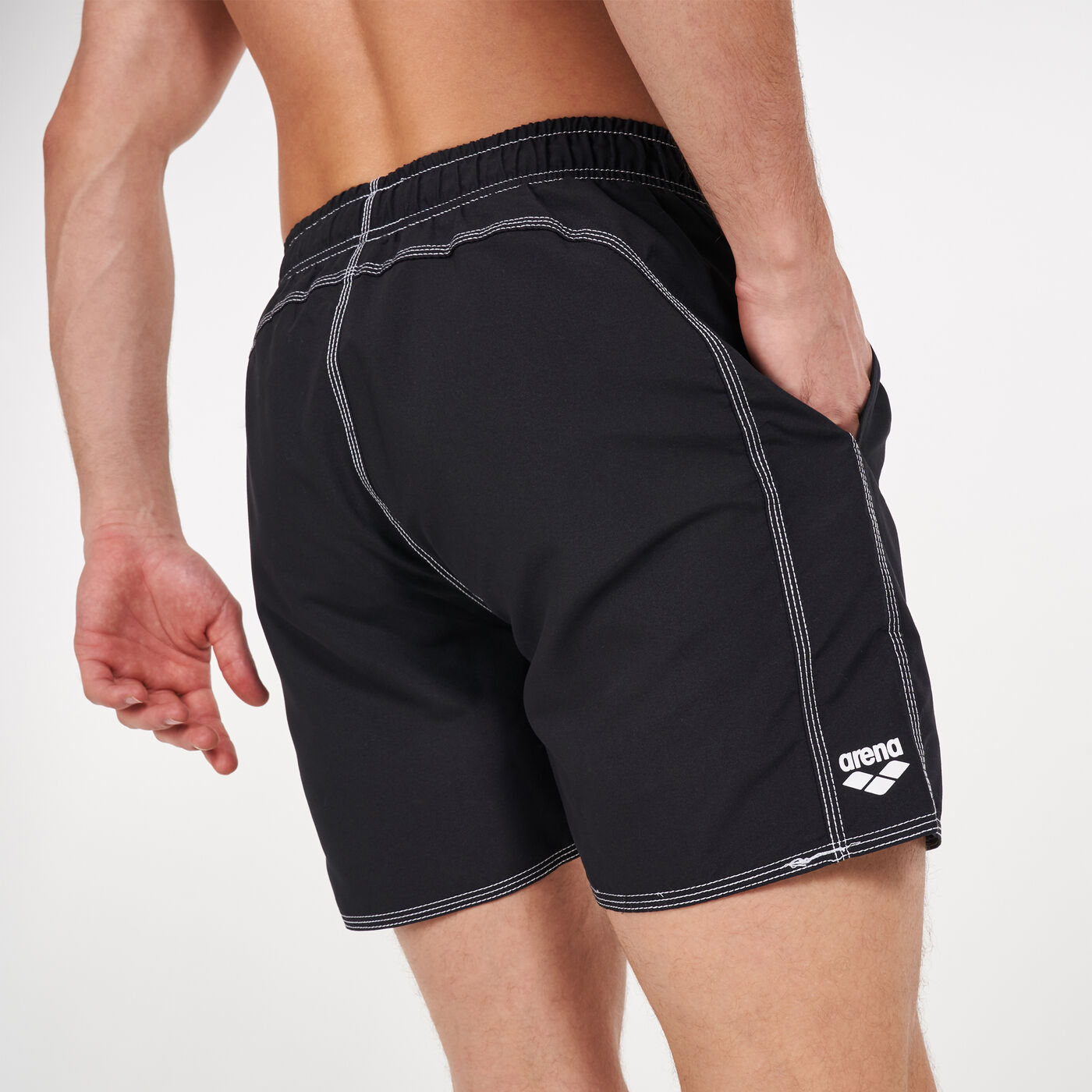 Men's Solid Boxer Swim Shorts