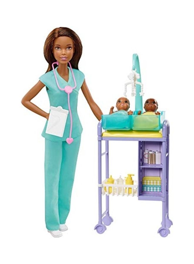 Baby Doctor Playset With Brunette Doll 2x13inch