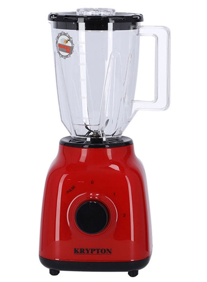 3 In 1 Multi-Functional Blender with 2-Speed Settings for Smoothies, Juicing, Blending, Grinding & Chopping, Unbreakable PC Jar, Speed Control with Pulse, Stainless Steel Cutting Blade & Over Heat Protection 1.5 L 400 W KNB6212 Red