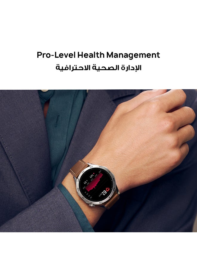 WATCH GT 4 46mm Smartwatch, 14 Days Battery Life, Science-based Calorie Management, Dual-Band Five-System GNSS Position, Pulse Wave Arrhythmia Analysis, Heart Rate Monitor, Android & iOS Black