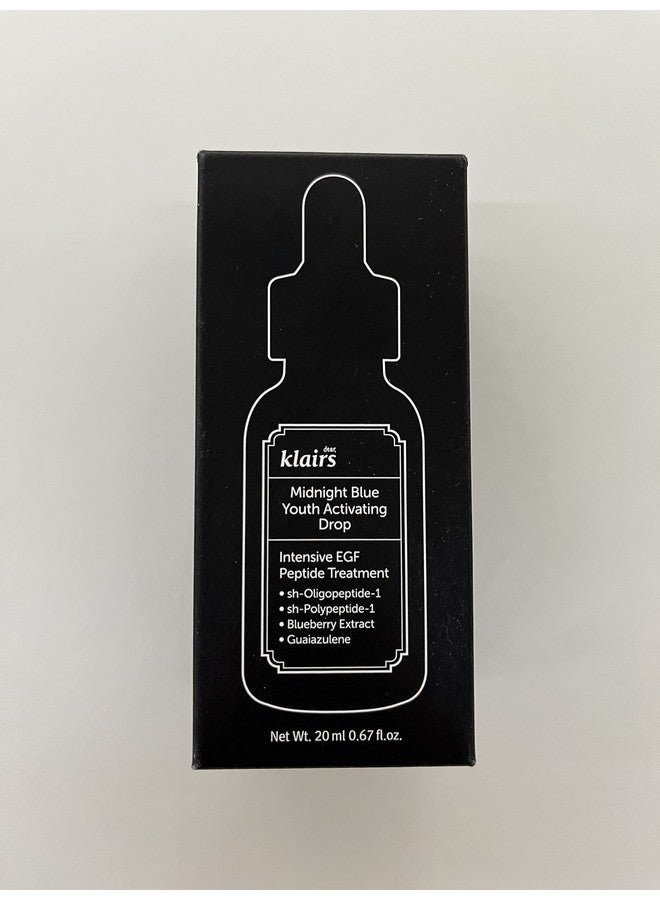 S] Midnight Blue Youth Activating Drop 0.67 Fl Oz (20 Ml) ; Dual Egf Peptides Guaiazulene Adenosine Night Serum Watery Light Texture