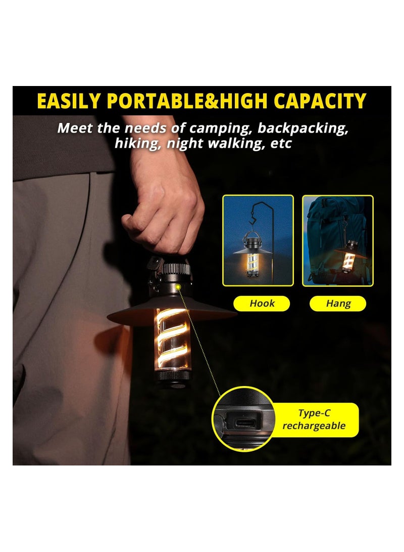 LED Camping Lantern Rechargeable - Portable Flashlight Lanterns with 1000LM IPX5 Waterproof Survival Kit Emergency Tent Light for Indoor Outdoor Hurricane Hiking Fishing Home Power Outages