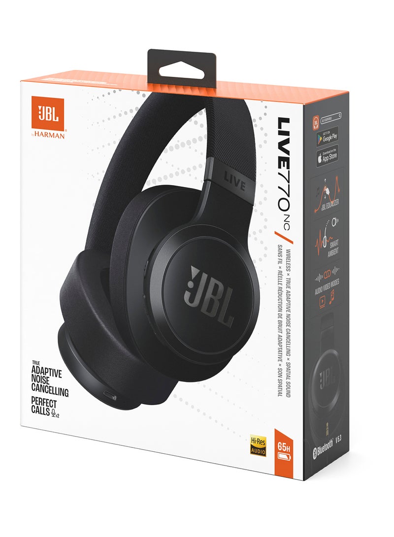 Live 770 NC Wireless Over-Ear Headphones With True Adaptive Noise Cancelling Black