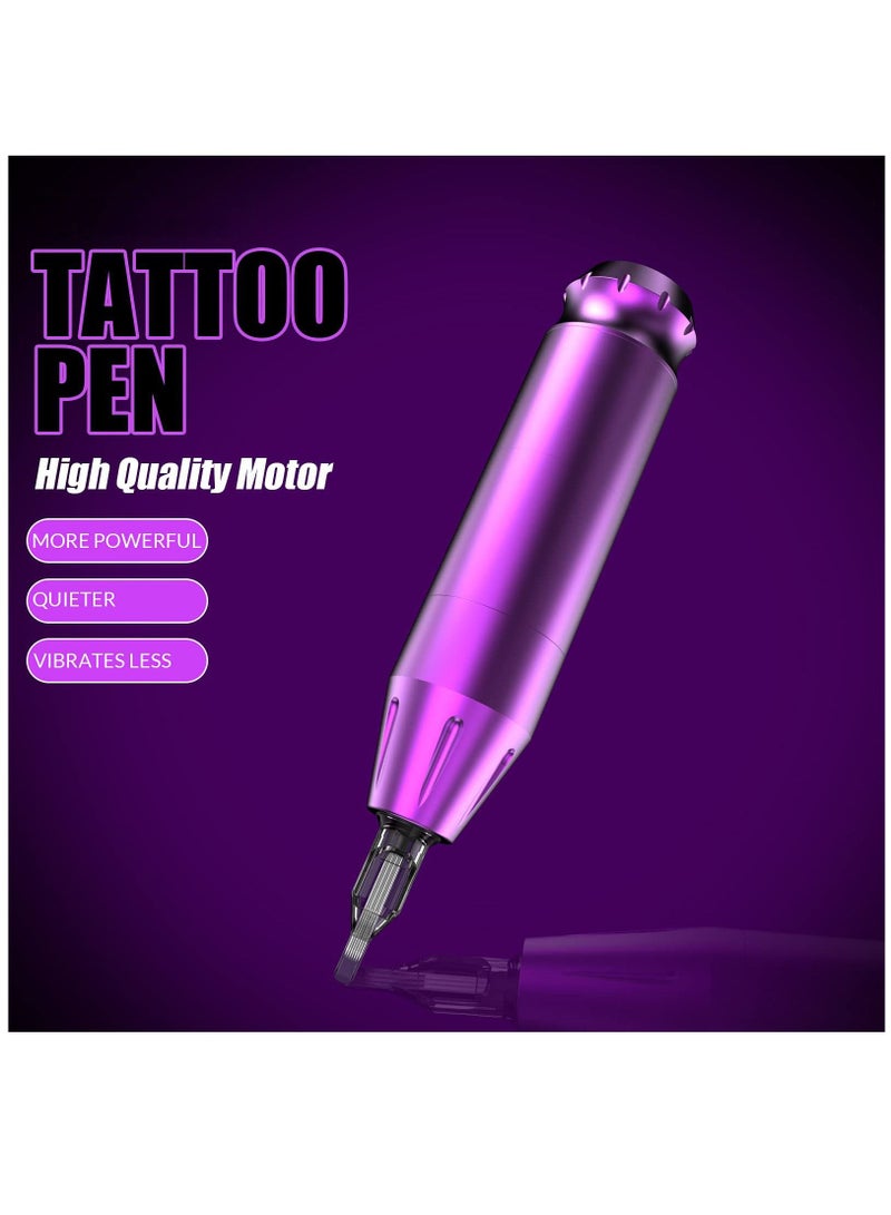 Tattoo Artist Tattoo Pen Set Rotating Tattoo Machine Pen for Beginners 40 Tattoo Cartridges Needles 8 Tattoo Inks Professional Complete Tattoo Set
