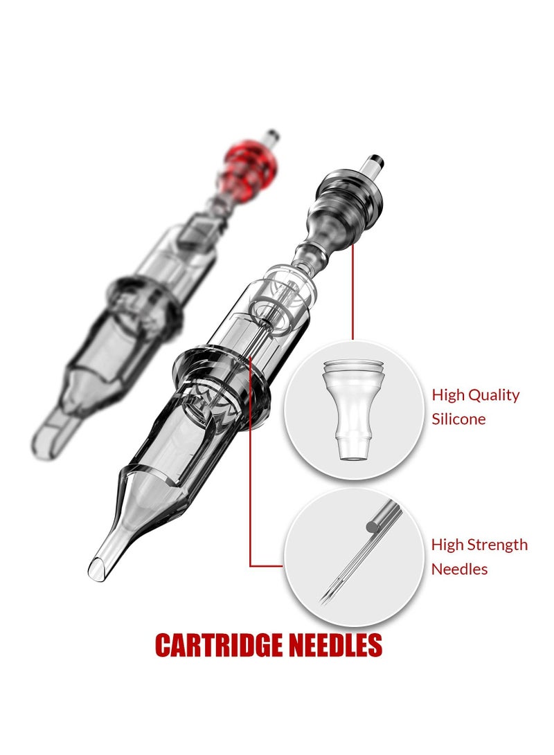 Tattoo Artist Tattoo Pen Set Rotating Tattoo Machine Pen for Beginners 40 Tattoo Cartridges Needles 8 Tattoo Inks Professional Complete Tattoo Set