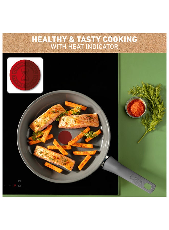Tefal Renewal Frying Pan 24 Cm Non-Stick Ceramic Coating Eco-Designed Recycled Fry Pan Healthy Cooking Thermo-Signal™ Safe Cookware Made In France All Stovetops Including Induction