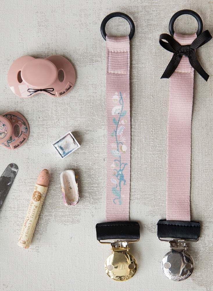 Elodie Details -Pacifier Clip - Faded Rose Bells