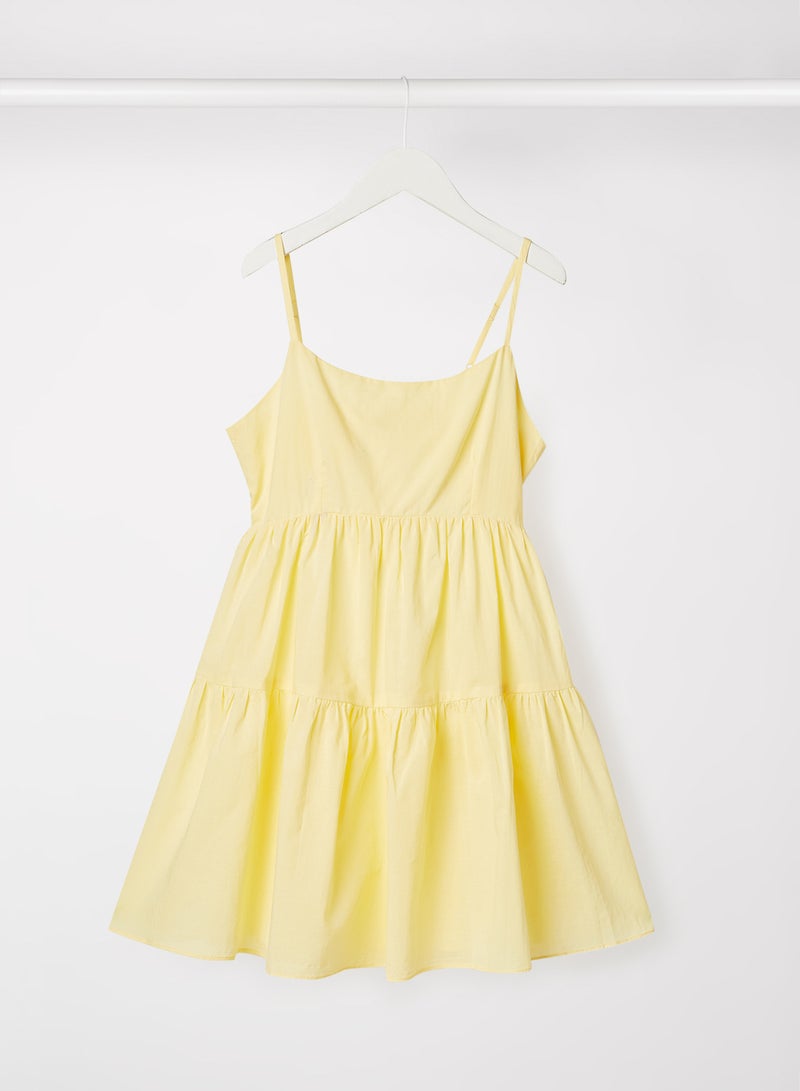 Kids/Teen Strappy Tiered Dress Yellow