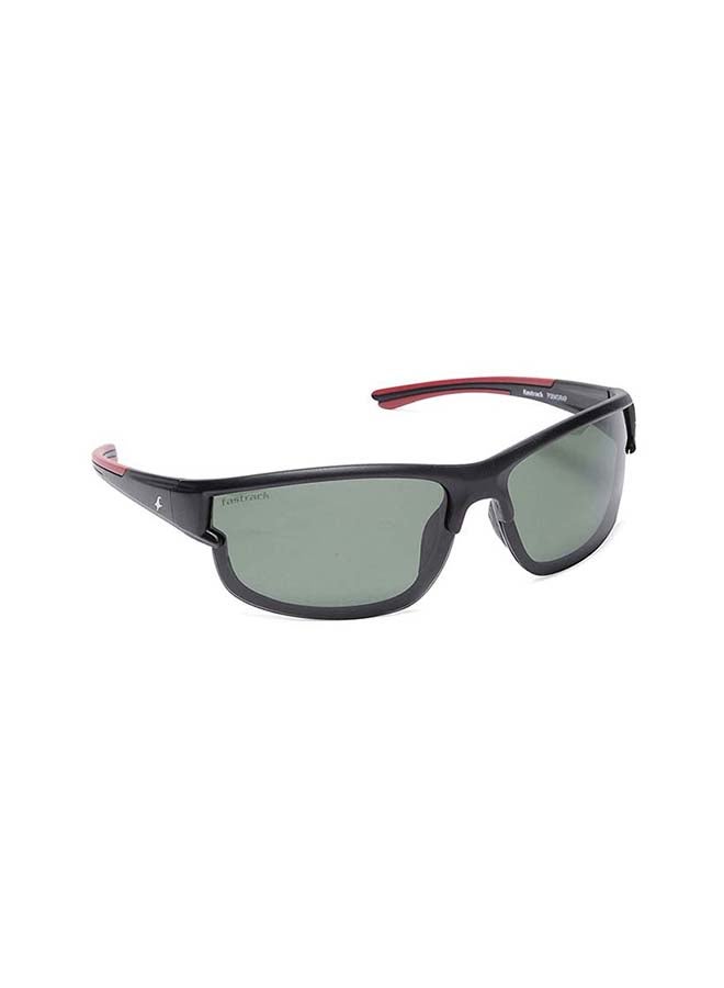Men's Rectangle Matt Black Polarized + UV Protected Sunglasses for Guys