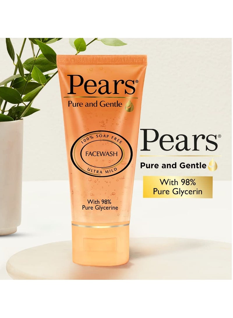PEARS Pure and Gentle Daily Cleansing Facewash Mild Cleanser With Glycerine Balances PH 100% Soap Free 150 g