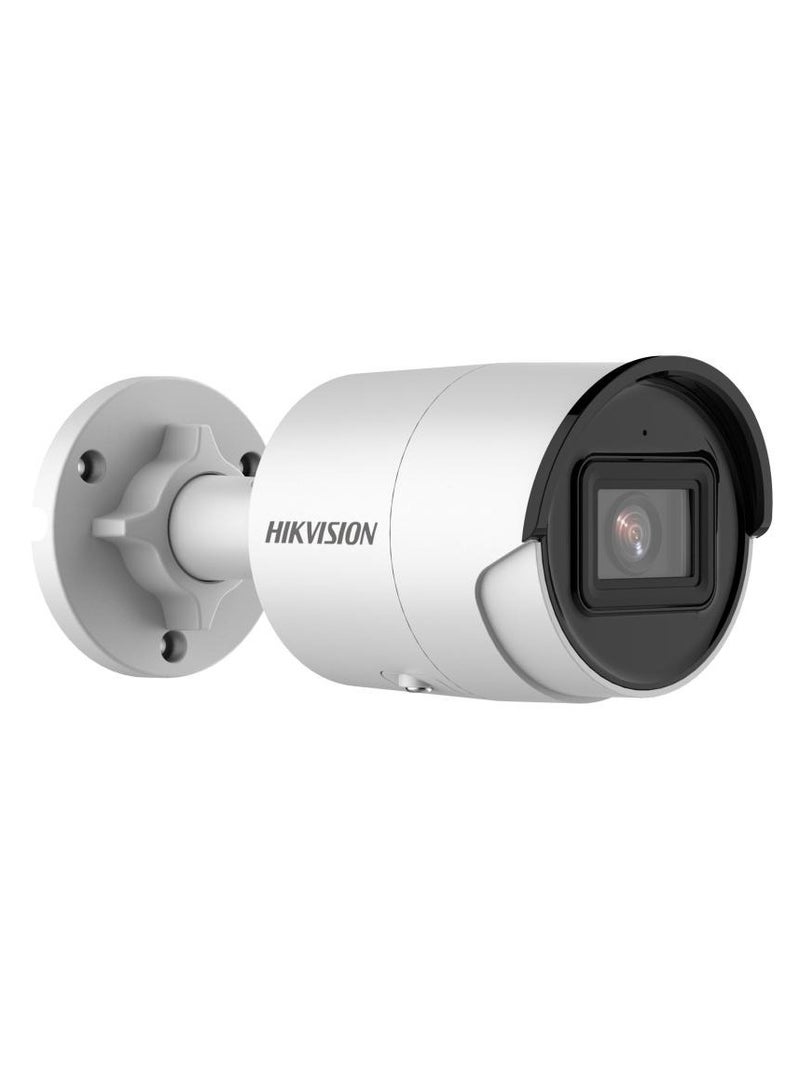 AcuSense DS-2CD2043G2-IU 4MP Outdoor Network Bullet Camera with Night Vision, 2.8mm Lens, Up to 40m Range, H.265+ Compression, Built-in Mic, IP67 Water Resistant, White | DS-2CD2043G2-IU