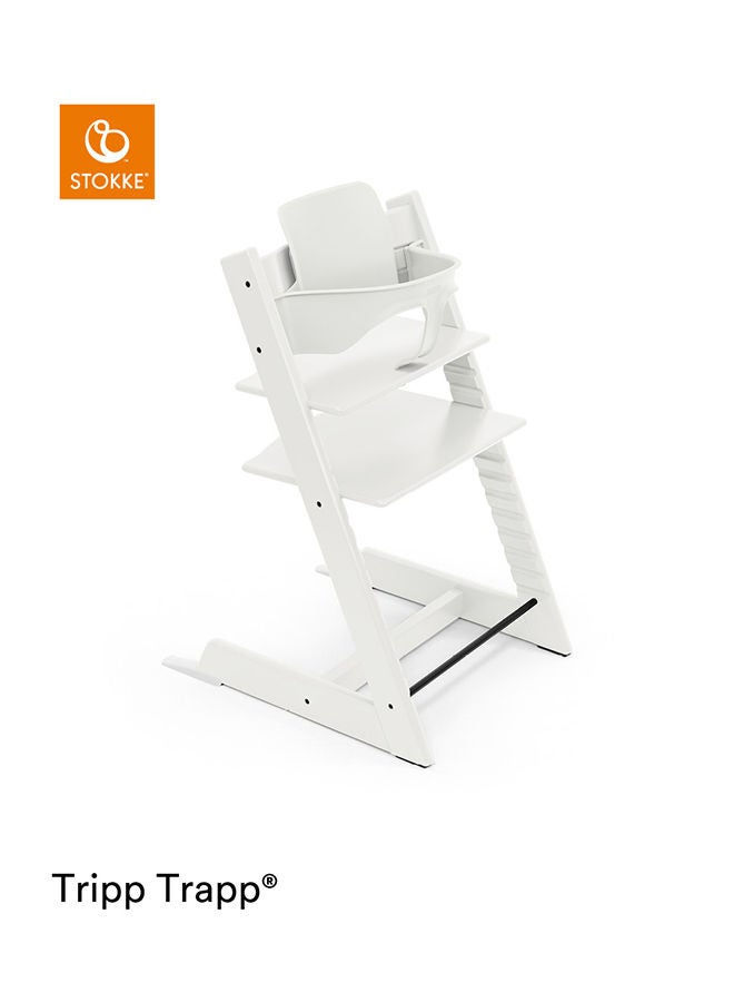 Tripp Trapp Chair Adjustable, Convertible Baby High Chair For Toddlers , Children And Adults Convenient, Comfortable And Ergonomic Classic Design White
