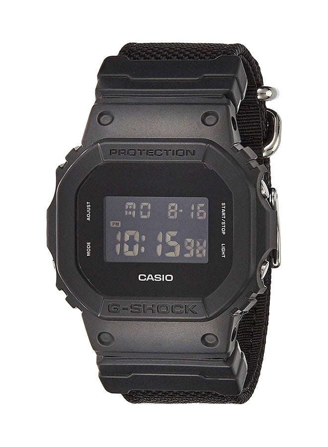 Men's Square Shape Fabric Digital Wrist Watch - Black - DW-5600BBN-1DR