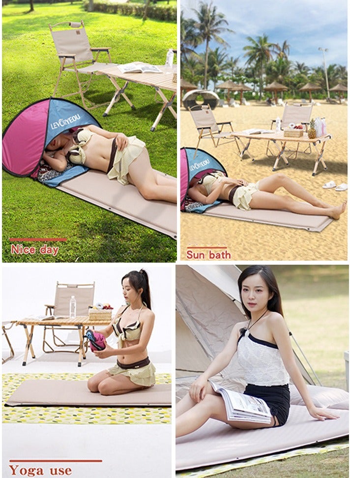 Automatic Inflatable Mattress Sleeping Mat Camping Moisture-Proof Mat Outdoor Camping Air Mattress Bed Tent Floor Mat Inflatable Pillow Suitable for Indoor and Outdoor Use (Single Mattress)