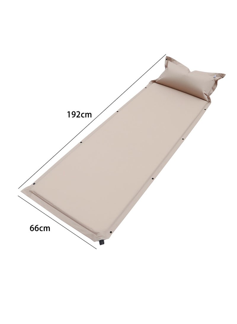 Automatic Inflatable Mattress Sleeping Mat Camping Moisture-Proof Mat Outdoor Camping Air Mattress Bed Tent Floor Mat Inflatable Pillow Suitable for Indoor and Outdoor Use (Single Mattress)