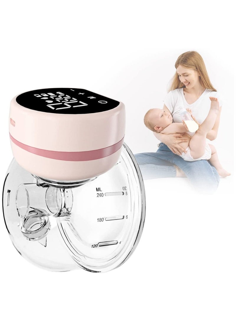 Wearable electric breast pump without hand assistance