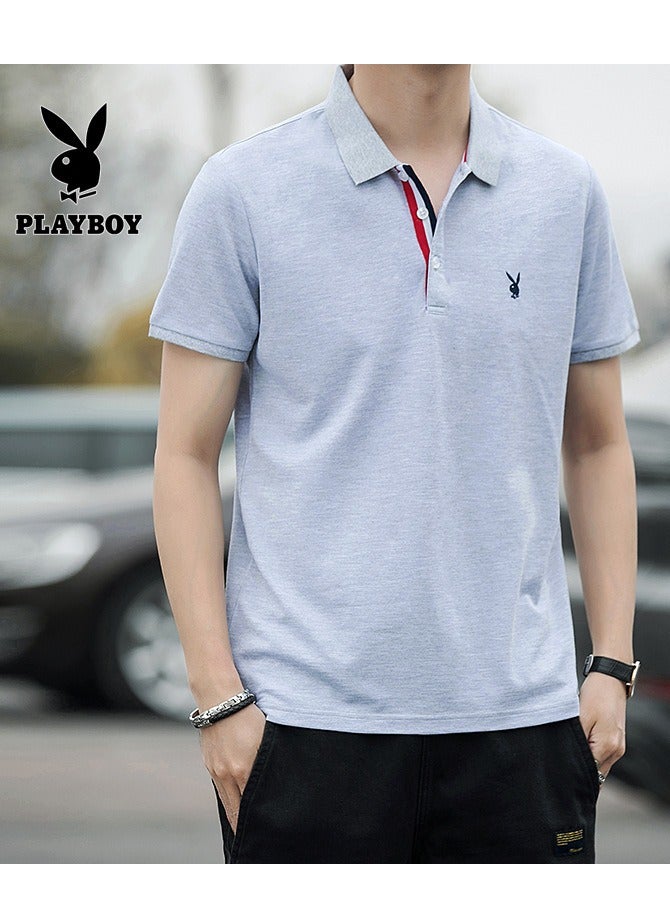Trendy Men's Business Casual Short Sleeved Polo Shirt