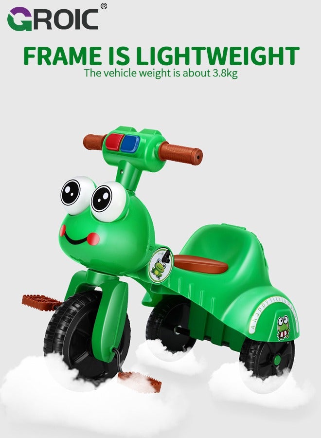Kids Tricycles,Foldable Kids Trike with Music Lighting,Foldable Children's Pedal tricycle,Anti-rollover Bicycle for Kids