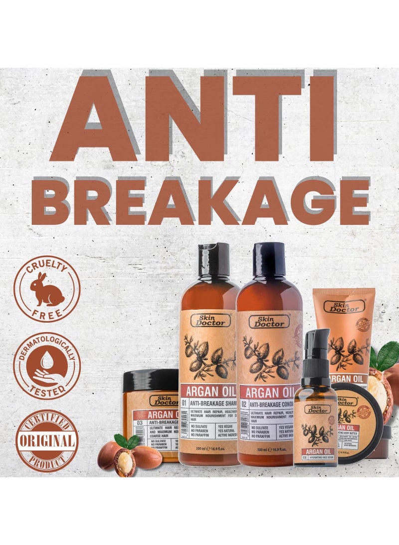 Complete Argan Oil Care Set ( Shampoo - Conditioner - Hair Oil Replacement ) Strengthen, Hydrate, and Revitalize Hair and Skin (Pack of 3)
