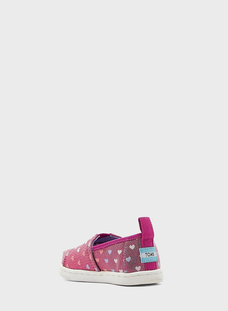 Kids Glimmer Hearts Slip Ons