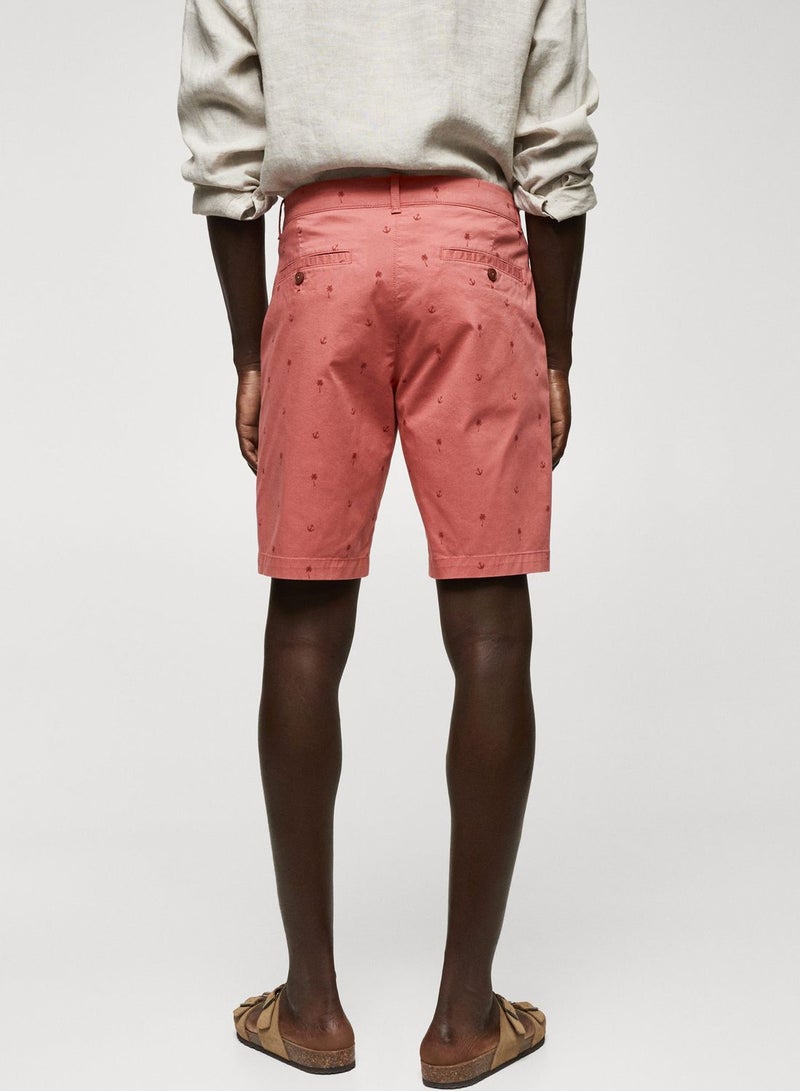 Printed Slim Fit Shorts