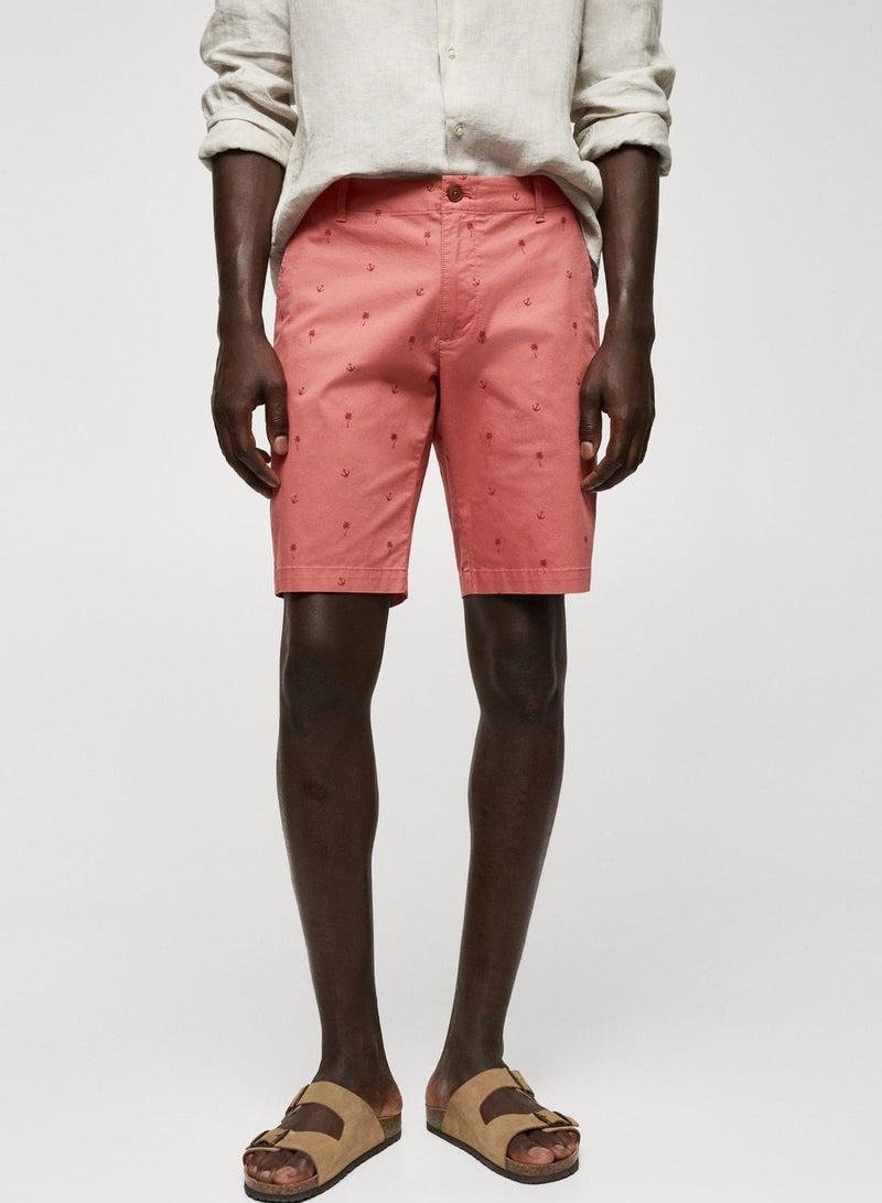 Printed Slim Fit Shorts