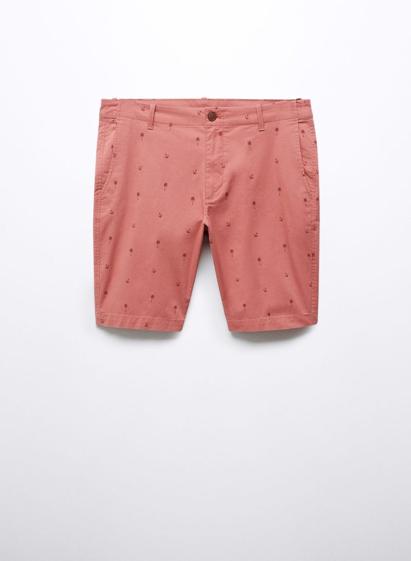 Printed Slim Fit Shorts