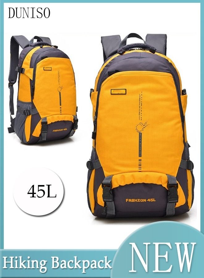 Hiking Backpack 45L Lightweight Waterproof Camping Backpack Outdoor Sports Travel Two Shoulder Bag for Women Men