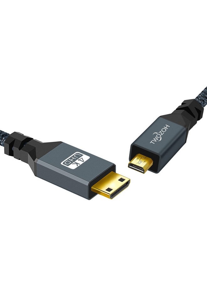 Micro Hdmi To Mini Hdmi Cable Mini Hdmi Male To Micro Hdmi Male Cable Micro Hdmi Type D Male To Mini Hdmi Type C Male Cable Support 3D 4K 1080P 3Ft