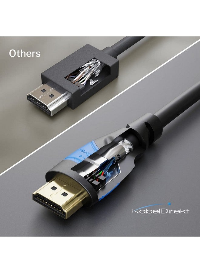 Hdmi Cable 4K 15Ft With A.I.S Shielding Designed In Germany (Supports All Hdmi Devices Like Ps5 Xbox Switch 4K@60Hz High Speed Hdmi Cord With Ethernet Black) By Cabledirect