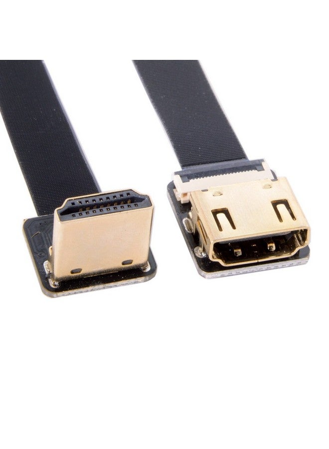 Cyfpv Down Angled 90 Degree Hdmi Male To Female Fpc Flat Cable For Hdtv Multicopter Aerial Photography (0.5M)